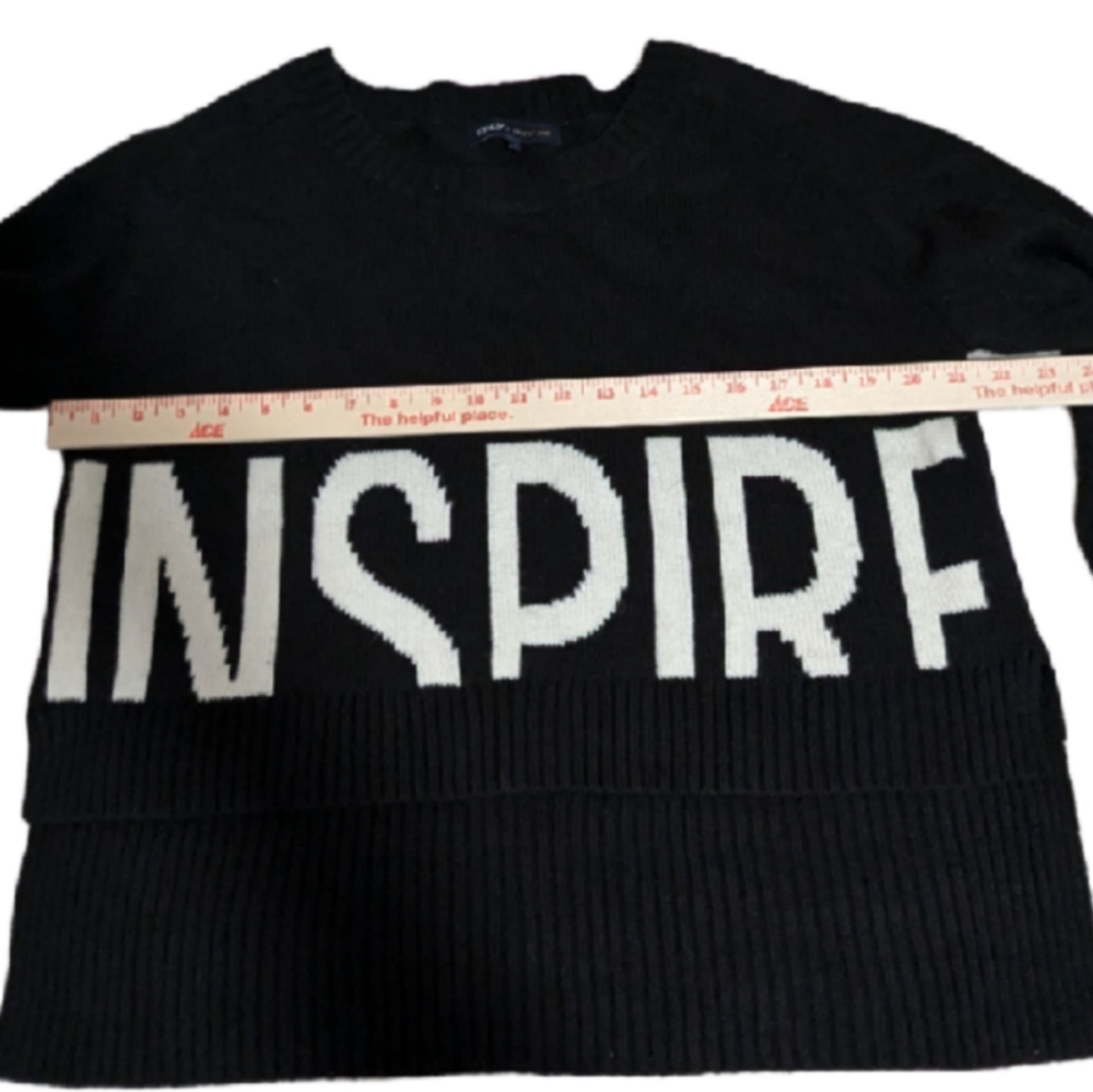 Black and White 'INSPIRE' Sweater Large Women's Streetwear-2 - Picture 2 of 8